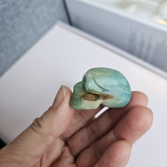 Mini skulls crystal set Amazonite agate clear quartz - Picture 14 of 14